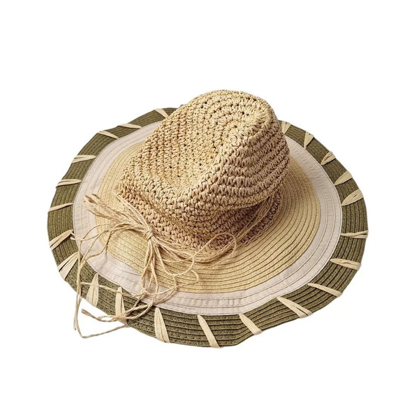 D&Y Lightweight‎ Floppy Woven Vacation Beach Pool Straw Packable Hat One Size - Picture 1 of 8
